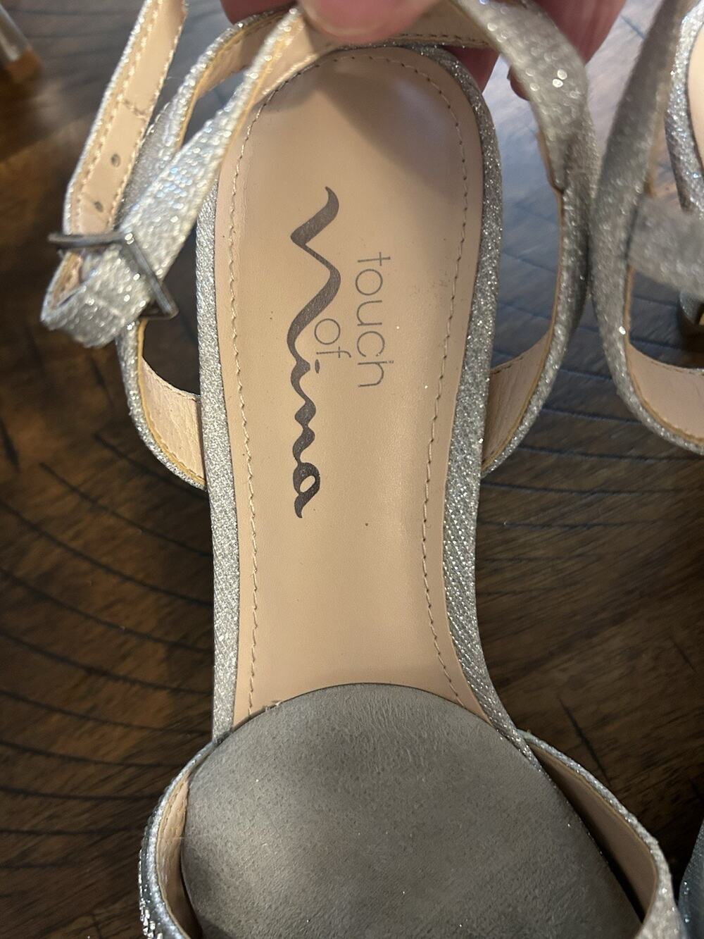 Nina Silver Slingback Sandals Women’s Size 6 Dressy Wedding Bridal Sparkly